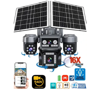 4G ÇİFT SOLAR 4 KAMERALI E-SİM ÖZELLİKLİ GÜVENLİK KAMERASI RX-204GS