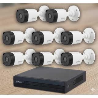 DAHUA 8 Kanal 8 Kamera Güvenlik Kamera Seti 500 GB Harddisk GECE RENKLİ KAMERALAR
