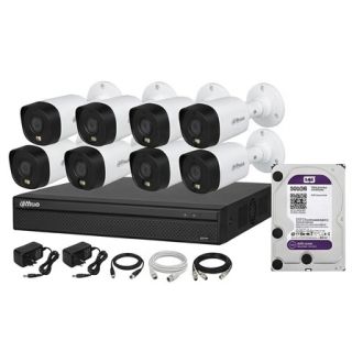 DAHUA RENKLİ 8 Kameralı 2mp Fullhd Güvenlik Kamera Seti 500GB HDD
