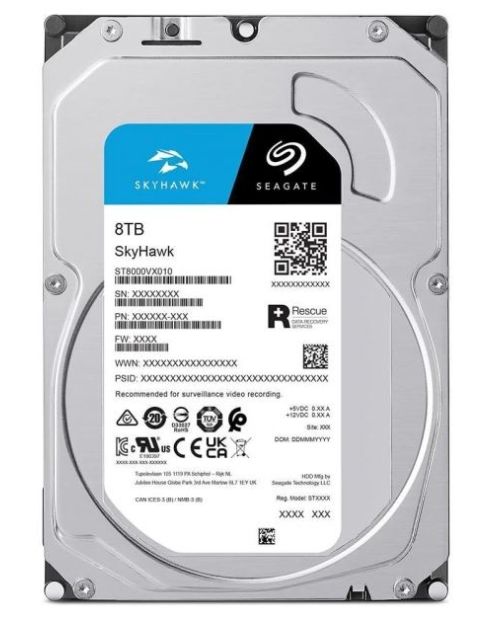 Seagate SkyHawk ST8000VX010 SATA 3.0 7200 RPM 3.5" 8 TB Harddisk