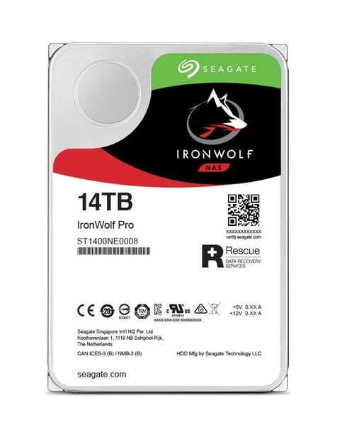 Seagate IronWolf Pro 14TB 7200RPM 256MB Cache SATA 6.0GB/s 3.5" Internal Hard Drive ST14000NE0008