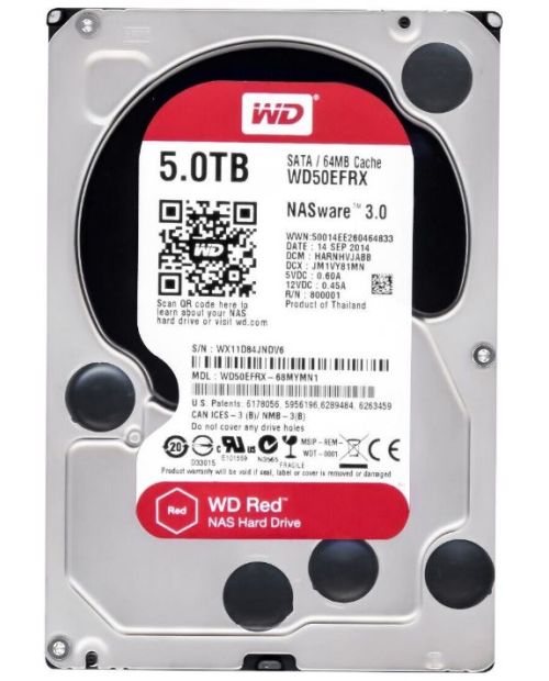 Western Digital 3.5" 5 TB Red Nas WD50EFRX SATA 3.0 5400 RPM Hard Disk