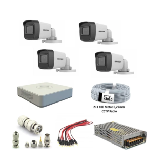 Hıkvısıon 4 Lü 2mp 1080P Bullet Fullhd Güvenlik Kamera Seti - HARDDİSK İSTEMİYORUM
