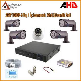 2MP 1080P 4 Dış 1 İç Kameralı AHD Güvenlik Sistemi