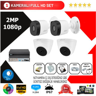 Dahua 4'lü Set 2Mp 1080p Hd Kamera Sistemi