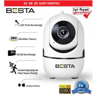 BESTA bebek kamerası 1080P Harekete Duyarlı 360 Derece 2MP 32GB