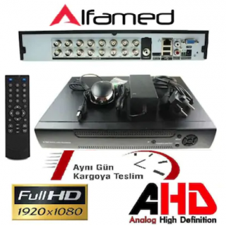 16 KANAL 2MP AHD DVR (2 HDD) KAYIT CİHAZI FULL HD XMEYE YAZILIM