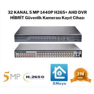 32 Kanal 5MP Destekli Dvr  Kamera Kayıt Cihazı 2 Harddisk Xmeye  RML-1240