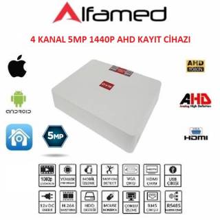 ALFAMED 4 KANAL 5MP 1140P AHD Kamera Kayıt Cihazı AF-1514