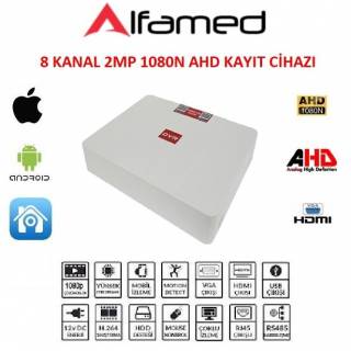 ALFAMED 8 KANAL 5MP 1440P AHD DVR KAYIT CİHAZI XMEye YAZILIM AF-1518