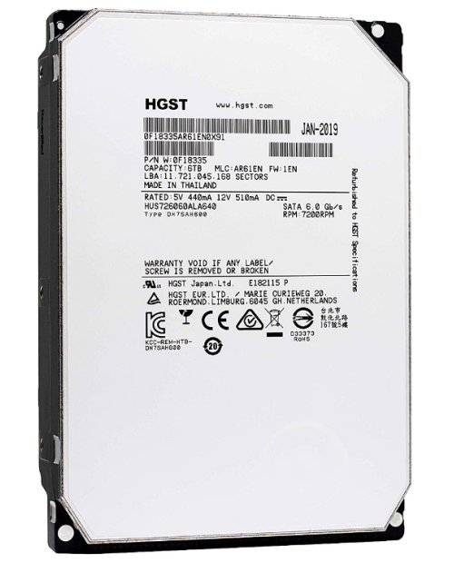 Hitachi 3.5" 6 TB Ultrastar 0F18335 SATA 3.0 7200 RPM Hard Disk