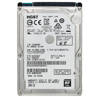 Hgst Travelstar 7K1000 2.5" 1TB 7200RPM Sata 3 Hard Disk HTS721010A9E630