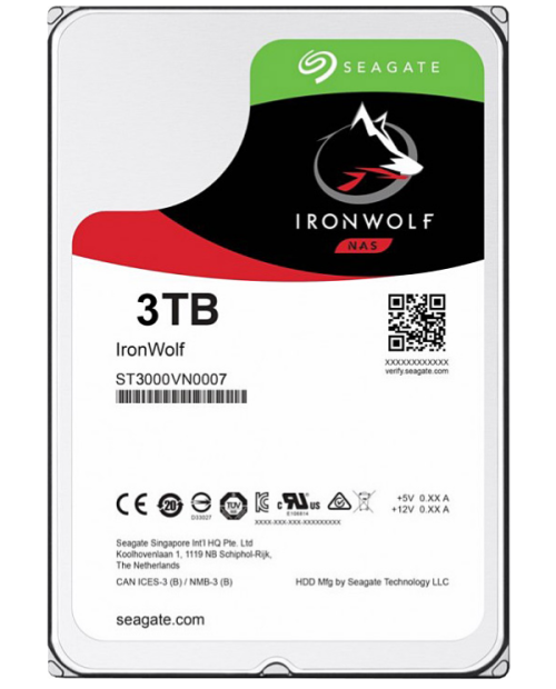 Seagate 3.5" 3 TB Ironwolf ST3000VN007 SATA 3.0 5900 RPM Hard Disk