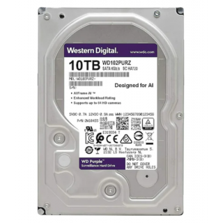 WD Purple WD102PURZ 3.5" 10 TB 7200 RPM SATA 3 HDD Güvenlik Diski