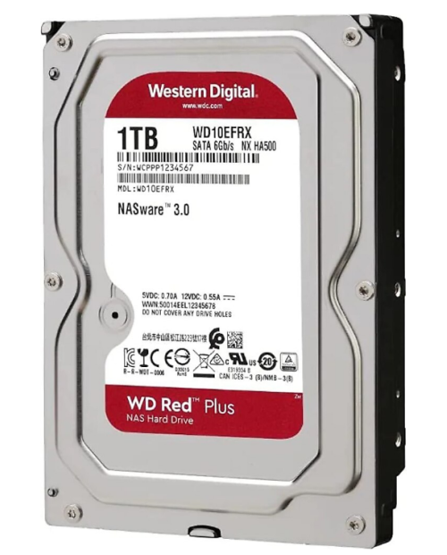 Western Digital 3.5" 1 TB Red Plus WD10EFRX SATA 3.0 5400 RPM Hard Disk