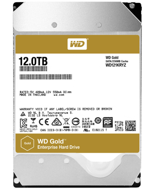 Western Digital 3.5  12 TB GOLD WD121KRYZ SATA 3.0 7200 RPM Hard Disk