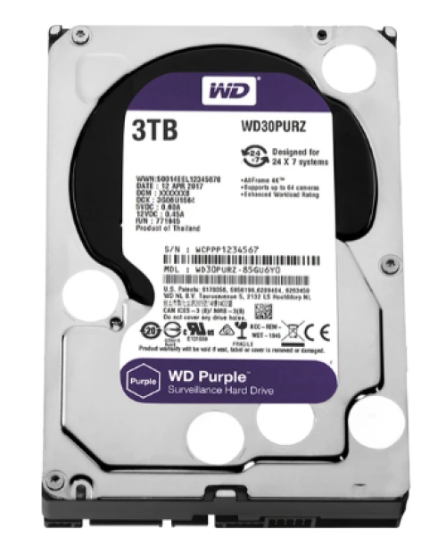 Western Digital 3.5" 3 TB Purple WD30PURZ SATA 3.0 5400 RPM Hard Disk