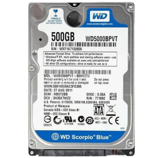 Western Digital Scorpio Blue 500 GB WD5000BPVT Hard Disk
