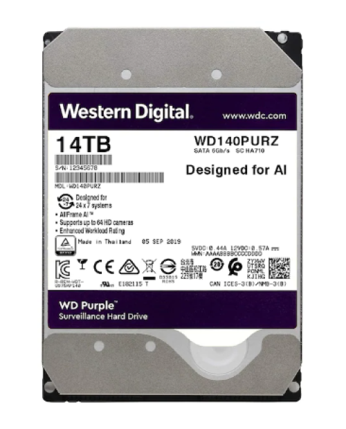 WD Purple WD140PURZ 3.5" 14 TB 7200 RPM SATA 3 HDD