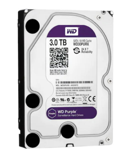 Western Digital 3.5" 3 TB Purple WD30PURX SATA 3.0 5400 RPM Hard Disk