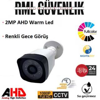 2MP 1080P FULL HD AHD Plastik KASA 6 ARRAY WARM LED RENKLİ BULLET GÜVENLİK KAMERASI RML-1416