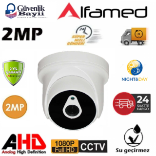 ALFAMED 2MP FULL HD 6 Atom Led AHD Dome Güvenlik Kamerası AL-1316