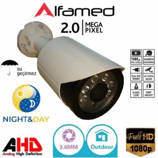 1080P 2MP AHD 6 Atom LED Bullet Güvenlik Kamerası ALFA-2097