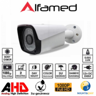 ALFAMED 2MP 1080P FULL HD AHD Metal Kasa Bullet Güvenlik Kamerası AL-1245