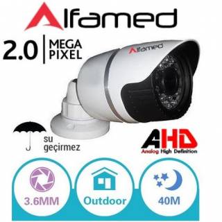 ALFAMED 2MP 1080P AHD Metal Kasa 24 Led Bullet Kamera ALFA-1854