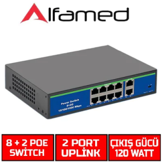 8+2 port poe switch + 2 port uplink 10/100 Megabit