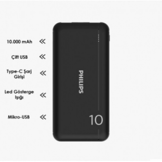 Philips Powerbank Ultra Compact 10000 Mah DLP1810NB/62 Şarj Cihazı