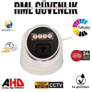 2MP 1080P AHD FULL COLOR WARM LED DOME GÜVENLİK KAMERASI RML-1435