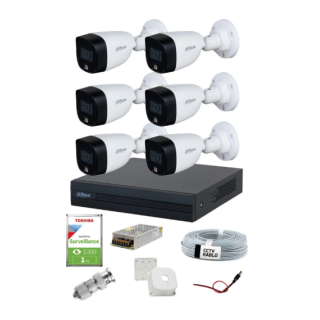 DAHUA 6 KAMERALI RENKLİ GECE GÖRÜŞLÜ GÜVENLİK KAMERA SETİ