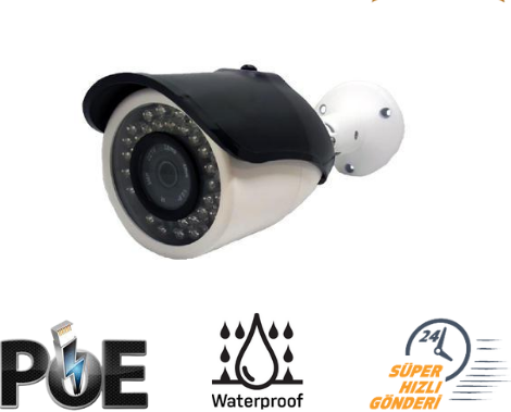 4K 5 MP IP POE BULLET KAMERA 8 ATOM WARM LED METAL KASA RML-1245