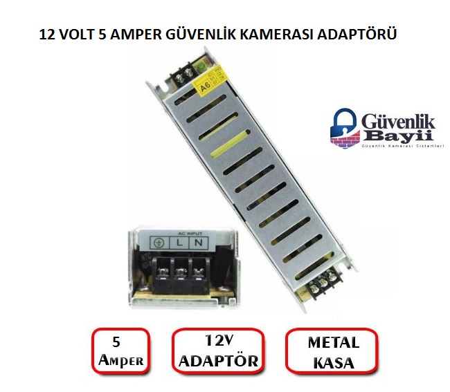 12v 5a 12 volt 5 amper güvenlik kamerası adaptörü