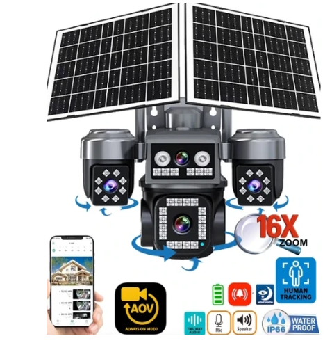 4G ÇİFT SOLAR 4 KAMERALI E-SİM ÖZELLİKLİ GÜVENLİK KAMERASI RX-204GS