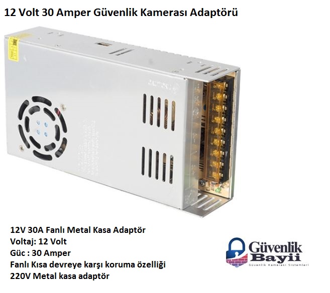 12V 30 Amper Güvenlik Kamerası Adaptörü Fanlı Model