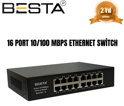 Besta 16 Port 10/100 Mbps Ethernet Switch BST-16