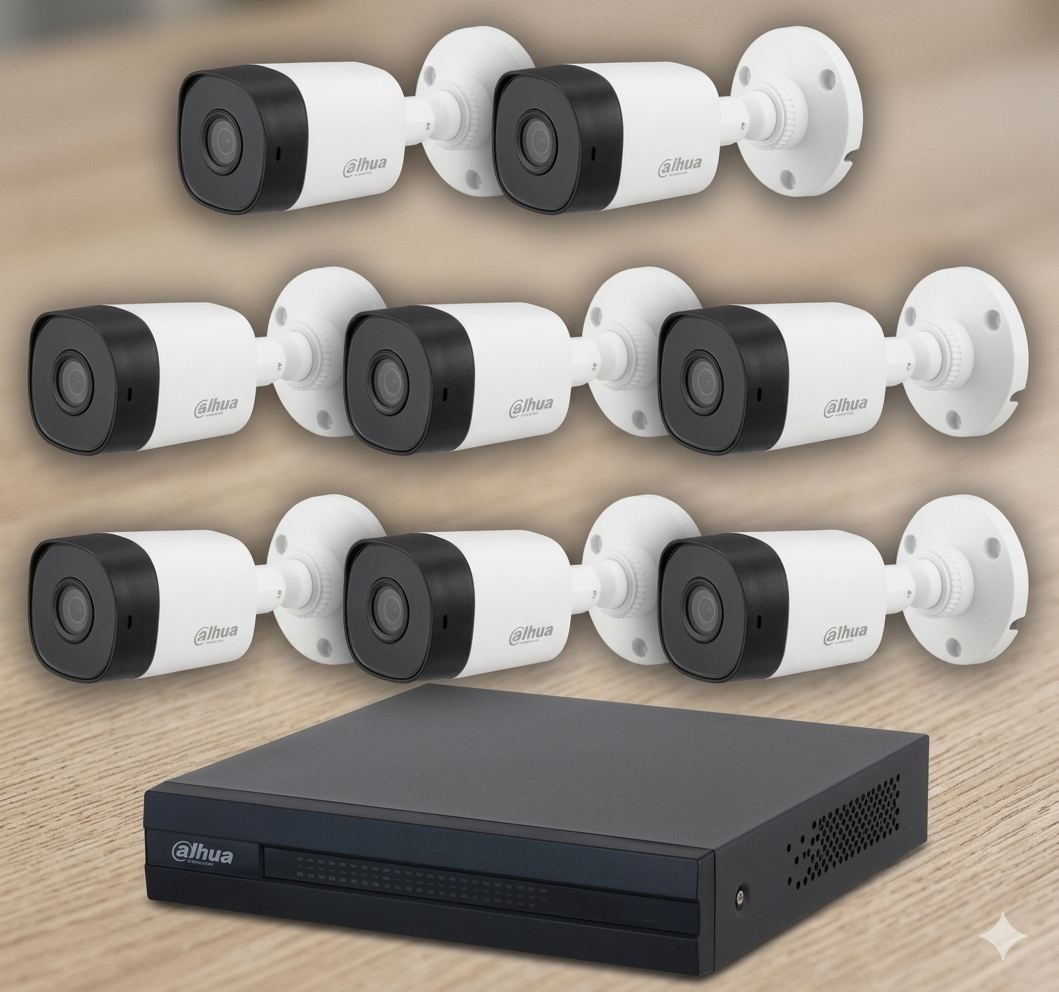 DAHUA 8 Kanal 8 Kamera Güvenlik Kamera Seti 500 GB Harddisk GECE RENKLİ KAMERALAR