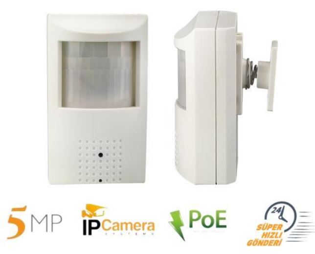 PIR Görünümlü Kamera 5MP IP POE DAHİLİ MİKROFONLU 48 LED GECE GÖRÜŞLÜ GÜVENLİK KAMERASI görünüm