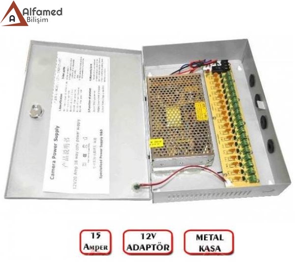 12V 15 AMPER SANAYİ TİPİ KABİNLİ ADAPTÖR