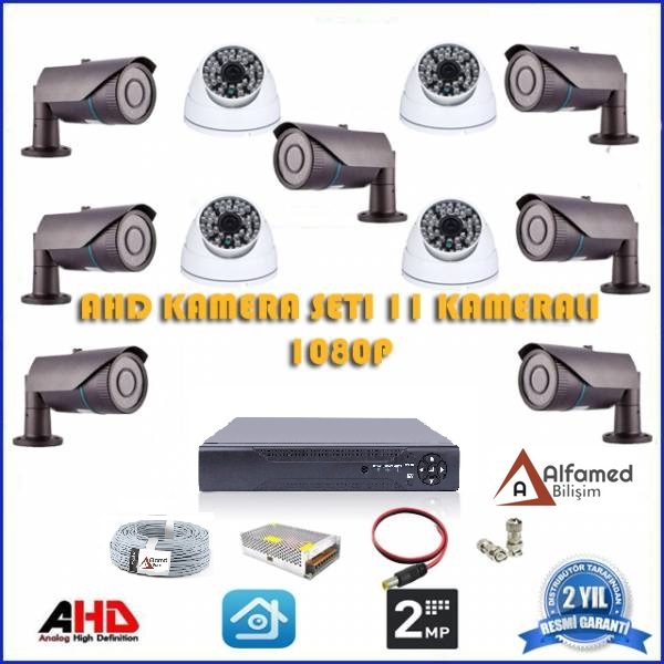 2MP 1080P 7 Dış 4 İç Kameralı AHD Güvenlik Sistemi