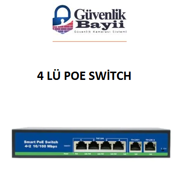 4 Port PoE Switch 10/100 görünüm