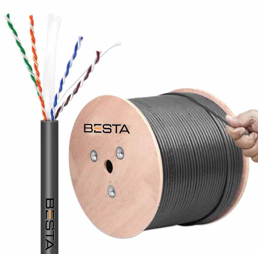 BESTA Cat6 500 Metre Cat 6 Kablo 23 AWG IP Kamera Kablosu Dış Mekan görünüm