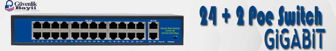 24 +2 PORT 10/100/1000 Poe Switch Gigabit