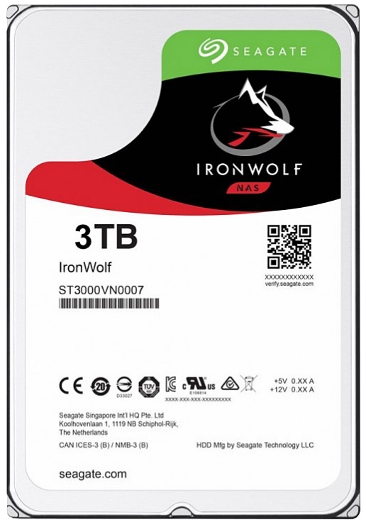 Seagate 3.5" 3 TB Ironwolf ST3000VN007 SATA 3.0 5900 RPM Hard Disk