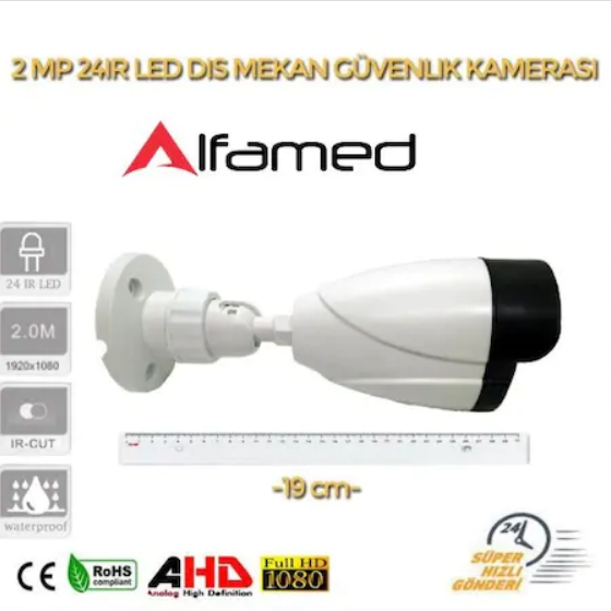 2MP AHD IR CAM 3.6MM 24 LED Bullet Güvenlik Kamerası AL-9520 görünüm