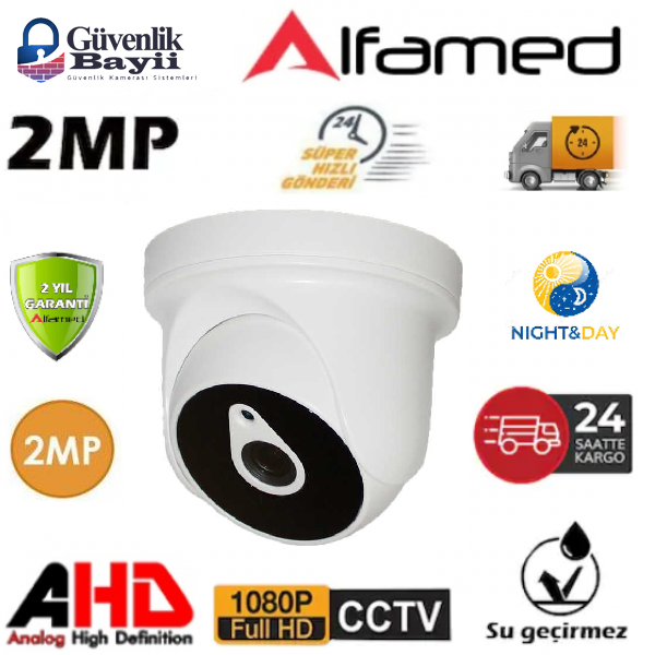 ALFAMED 2MP FULL HD 6 Atom Led AHD Dome Güvenlik Kamerası AL-1316 görünüm