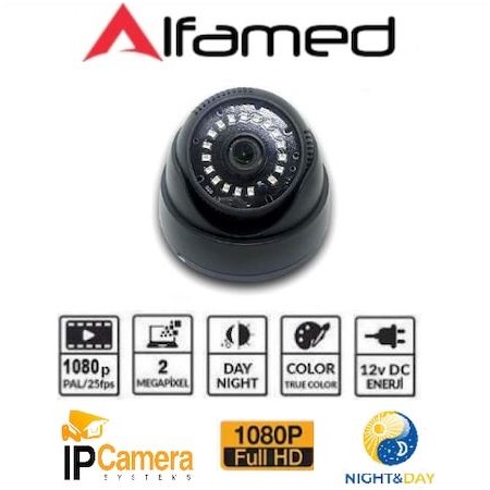 ALFAMED 2 MP 1080P IP DOME GÜVENLİK KAMERASI AL-1126 görünüm