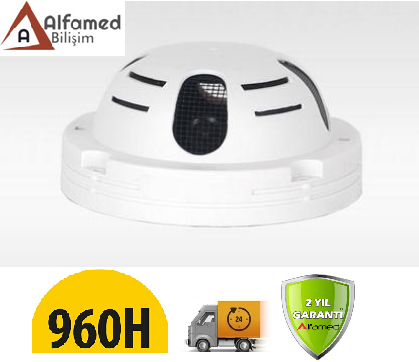 Duman Dedektörü Görünümlü Analog Dome Kamera ALFA-1843 görünüm